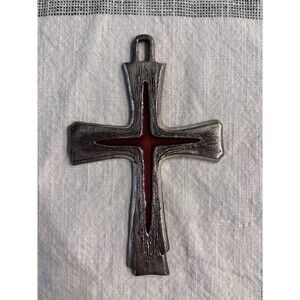Vintage Silver Tone Cross Ornament Vatican
